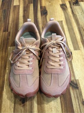Ubfen Barefoot Light Pink Suede & Mesh Women's Sneakers - Casual Comfort..Size 9